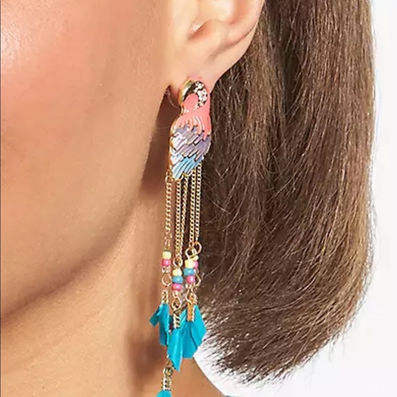 Colorful Parrot drop earrings - Picture 1 of 3